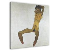 WCYB Seated Male Nude (Self-Portrait), 1910 by Egon Schiele Prints Posters Canvas Deco Paintings Wall Art For Office Frame 20" L X 20" W