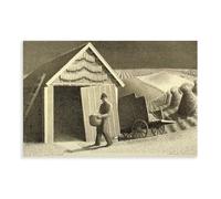 WCYB Seed Time And Harvest by Grant Wood Prints Posters Canvas Deco Paintings Wall Art For Office Living Room Unframe 16" L X 24" W