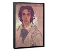 WCYB Self Portrait As A Young Man by George Frederick Watts Posters Prints Canvas Deco Paintings Wall Art Hangable Frame 20" L X 30" W