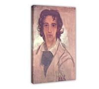 WCYB Self Portrait As A Young Man by George Frederick Watts Prints Posters Canvas Deco Paintings Wall Art For Office Living Room Hangable Frame 12" L X 18" W