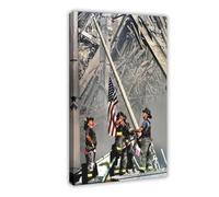 WCYB September 11, 2001 - Raising The Flag at Ground Zero Posters Prints Canvas Deco Paintings Wall Art Frame 12" L X 18" W