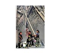 WCYB September 11, 2001 - Raising The Flag at Ground Zero Prints Posters Canvas Deco Paintings Wall Art For Office Living Room Unframe 20" L X 30" W