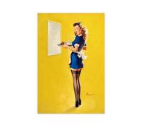WCYB Sexy Woman Pin-up Girl Everything Seems Awfully High Around Here by Gil Elvgren Posters Prints Canvas Deco Paintings Wall Art Unframe 24" L X 36" W