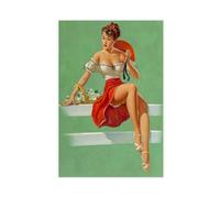 WCYB Sexy Woman Pin-up Girl Pretty Problem by Gil Elvgren Prints Posters Canvas Deco Paintings Wall Art For Office Living Room Unframe 24" L X 36" W