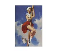 WCYB Sexy Woman Pin-up Girl Sitting Pretty 2 by Gil Elvgren Posters Prints Canvas Deco Paintings Wall Art Unframe 20" L X 30" W