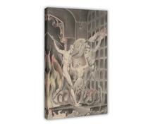 WCYB Sin, And Death Satan Comes to The Gates of Hell by William Blake Posters Prints Canvas Deco Paintings Wall Art Frame 20" L X 30" W