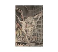 WCYB Sin, And Death Satan Comes to The Gates of Hell by William Blake Prints Posters Canvas Deco Paintings Wall Art For Office Living Room Unframe 12" L X 1