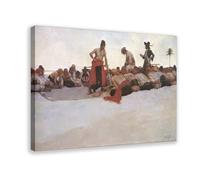 WCYB So The Treasure Was Divided by Howard Pyle Prints Posters Canvas Deco Paintings Wall Art For Office Living Room Frame 16" L X 24" W