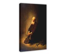 WCYB St. Peter in Prison by Rembrandt Posters Prints Canvas Deco Paintings Wall Art Frame 24" L X 36" W