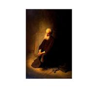 WCYB St. Peter in Prison by Rembrandt Posters Prints Canvas Deco Paintings Wall Art Unframe 24" L X 36" W