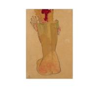 WCYB Study of The Artist's Sister, 1910 by Egon Schiele Prints Posters Canvas Deco Paintings Wall Art For Office Unframe 20" L X 30" W
