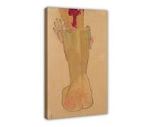 WCYB Study of The Artist's Sister, 1910 by Egon Schiele Prints Posters Canvas Deco Paintings Wall Art For Office Frame 20" L X 30" W