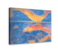 WCYB Sunrise at The Sea by Emil Nolde Posters Prints Canvas Deco Paintings Wall Art Frame 20" L X 30" W