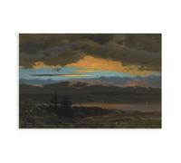 WCYB Sunset Across The Hudson Valley, New York by Frederic Edwin Church Posters Prints Canvas Deco Paintings Wall Art Unframe 16" L X 24" W