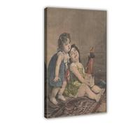 WCYB Surprise Par Lobrichon by Frederick George Cotman Prints Posters Canvas Deco Paintings Wall Art For Office Living Room Frame 20" L X 30" W