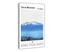 WCYB Taurus Mountains Turkey Landscape Travel Prints Posters Canvas Deco Paintings Wall Art For Office Living Room Hangable Frame 24" L X 36" W