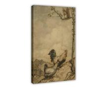 WCYB The Adventure of Chanticleer And Partlet by Arthur Rackham Prints Posters Canvas Deco Paintings Wall Art For Office Frame 12" L X 18" W