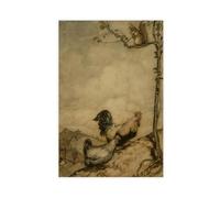 WCYB The Adventure of Chanticleer And Partlet by Arthur Rackham Prints Posters Canvas Deco Paintings Wall Art For Office Living Room Unframe 16" L X 24" W