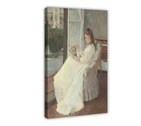 WCYB The Artist's Sister at A Window by Berthe Morisot Posters Prints Canvas Deco Paintings Wall Art Frame 20" L X 30" W