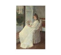 WCYB The Artist's Sister at A Window by Berthe Morisot Prints Posters Canvas Deco Paintings Wall Art For Office Living Room Unframe 20" L X 30" W