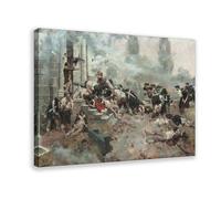 WCYB The Attack upon The Chew House by Howard Pyle Prints Posters Canvas Deco Paintings Wall Art For Office Living Room Frame 12" L X 18" W