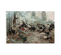 WCYB The Attack upon The Chew House by Howard Pyle Prints Posters Canvas Deco Paintings Wall Art For Office Living Room Unframe 16" L X 24" W