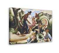 WCYB The Ballad of The Jealous Lover of Lone Green Valley Thomas Hart Benton Prints Posters Canvas Deco Paintings Wall Art For Office Frame 20" L X 30" W