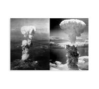 WCYB The Bombing of Hiroshima And Nagasaki - August 1945 Prints Posters Canvas Deco Paintings Wall Art For Office Living Room Unframe 12" L X 18" W