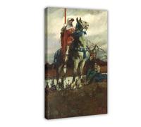 WCYB The Coming of Lancaster by Howard Pyle Prints Posters Canvas Deco Paintings Wall Art For Office Frame 16" L X 24" W