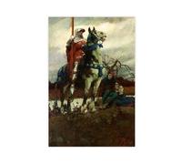 WCYB The Coming of Lancaster by Howard Pyle Prints Posters Canvas Deco Paintings Wall Art For Office Unframe 24" L X 36" W