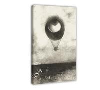 WCYB The Eye, Like A Strange Balloon, Mounts Toward Infinity by Odilon Redon Canvas Posters Prints Canvas Deco Paintings Wall Art Frame 24" L X 36" W