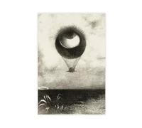 WCYB The Eye, Like A Strange Balloon, Mounts Toward Infinity by Odilon Redon Canvas Prints Posters Canvas Deco Paintings Wall Art For Office Living Room Un