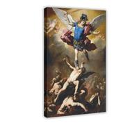 WCYB The Fall of The Rebel Angels by Luca Giordano Baroque Prints Posters Canvas Deco Paintings Wall Art For Office Living Room Frame 16" L X 24" W