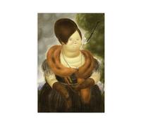WCYB The First Lady by Fernando Botero Prints Posters Canvas Deco Paintings Wall Art For Office Living Room Unframe 12" L X 18" W