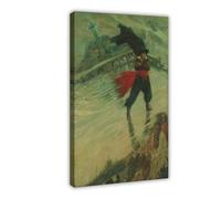 WCYB The Flying Dutchman by Howard Pyle Prints Posters Canvas Deco Paintings Wall Art For Office Living Room Frame 16" L X 24" W
