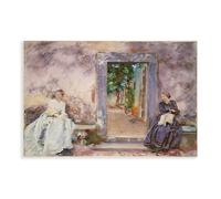 WCYB The Garden Wall 1910 by John Singer Sargent Prints Posters Canvas Deco Paintings Wall Art For Office Living Room Unframe 20" L X 30" W
