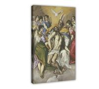 WCYB The Holy Trinity by El Greco Vintage Renaissance Posters Prints Canvas Deco Paintings Wall Art Frame 16" L X 24" W