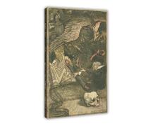 WCYB The Little Man Had Seated Himself in The Centre of The Circle upon The Large Skull by Arthur Rackham Prints Posters Canvas Deco Paintings Wall Art For