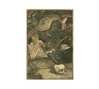 WCYB The Little Man Had Seated Himself in The Centre of The Circle upon The Large Skull by Arthur Rackham Prints Posters Canvas Deco Paintings Wall Art For