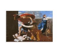 WCYB The Massacre of The Innocents by Nicolas Poussin Baroque Classical Art Posters Prints Canvas Deco Paintings Wall Art Unframe 16" L X 24" W