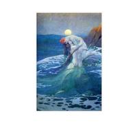 WCYB The Mermaid by Howard Pyle Prints Posters Canvas Deco Paintings Wall Art For Office Living Room Unframe 20" L X 30" W