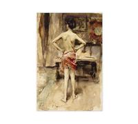WCYB The Model 1884 by John Singer Sargent Prints Posters Canvas Deco Paintings Wall Art For Office Living Room Unframe 20" L X 30" W