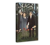 WCYB The Muse Inspiring The Poet by Henri Rousseau Prints Posters Canvas Deco Paintings Wall Art For Office Living Room Frame 20" L X 30" W