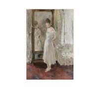 WCYB The Psyche Mirror by Berthe Morisot Prints Posters Canvas Deco Paintings Wall Art For Office Unframe 16" L X 24" W