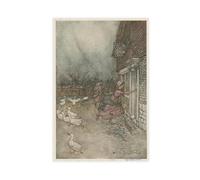 WCYB The Rain Always Made A Point of Setting in Just As He Had Some Outdoor Work to Do by Arthur Rackham Prints Posters Canvas Deco Paintings Wall Art For