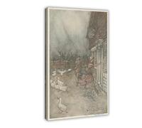 WCYB The Rain Always Made A Point of Setting in Just As He Had Some Outdoor Work to Do by Arthur Rackham Prints Posters Canvas Deco Paintings Wall Art For