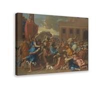 WCYB The Rape of The Sabine Women by Nicolas Poussin Baroque Classical Art Posters Prints Canvas Deco Paintings Wall Art Frame 20" L X 30" W