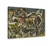 WCYB The She-Wolf, 1943 by Jackson Pollock Prints Posters Canvas Deco Paintings Wall Art For Office Frame 12" L X 18" W