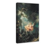 WCYB The Swing by Jean-Honore Fragonard Prints Posters Canvas Deco Paintings Wall Art For Office Living Room Frame 20" L X 30" W