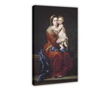 WCYB The Virgin of The Rosary by Bartolome Esteban Murillo Posters Prints Canvas Deco Paintings Wall Art Frame 12" L X 18" W